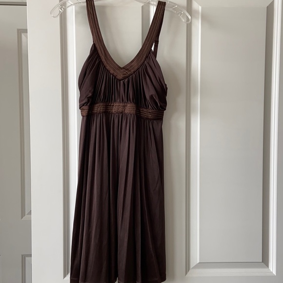 BCBGMaxAzria Dresses & Skirts - 🌟BCBG Brown & Gold Grecian-inspired Dress, 4 Petite🌟